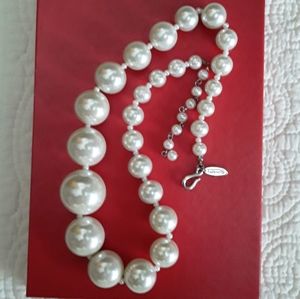 Talbots Graduated Faux Pearl Necklace